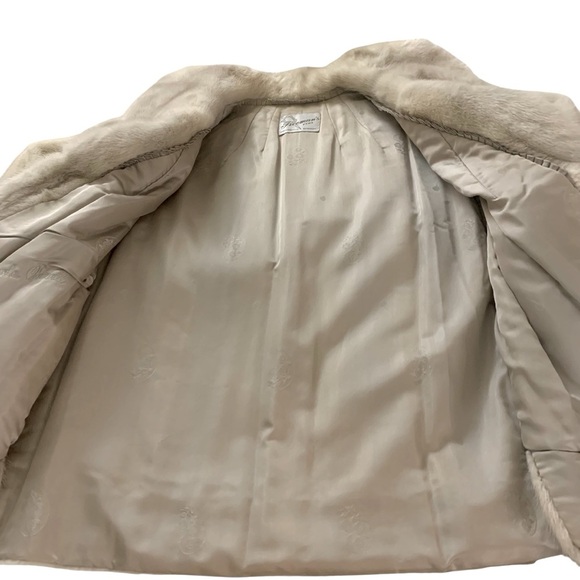 Tourmaline white blonde mink Vtg coat jacket pristine condition pockets collar M - Picture 11 of 13